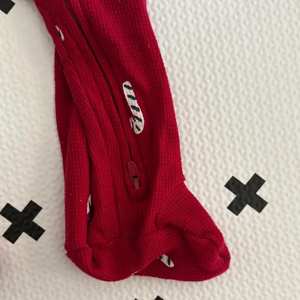 Carter's Baby Candy Cane waffle knit Onesie in red size 9m